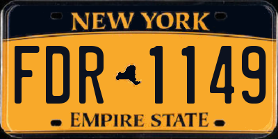 NY license plate FDR1149