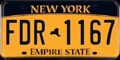 NY license plate FDR1167