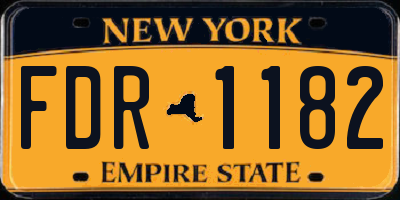 NY license plate FDR1182