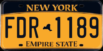 NY license plate FDR1189