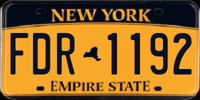 NY license plate FDR1192