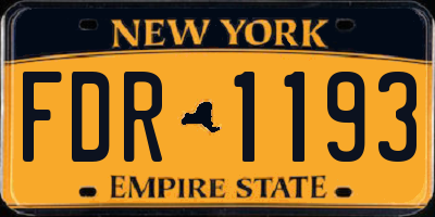NY license plate FDR1193