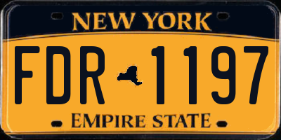 NY license plate FDR1197