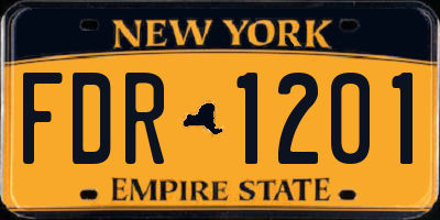 NY license plate FDR1201