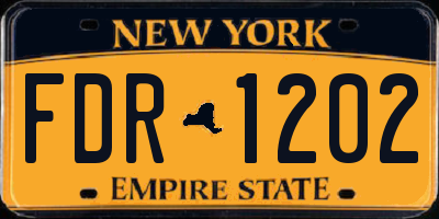 NY license plate FDR1202