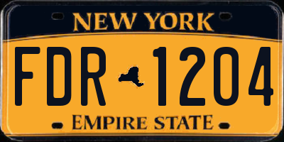 NY license plate FDR1204