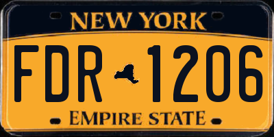 NY license plate FDR1206