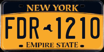 NY license plate FDR1210