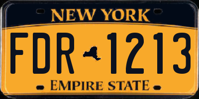NY license plate FDR1213