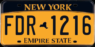 NY license plate FDR1216