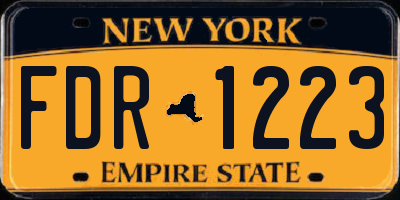NY license plate FDR1223