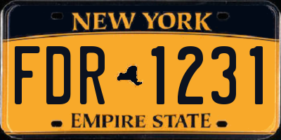 NY license plate FDR1231