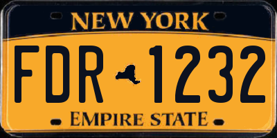 NY license plate FDR1232