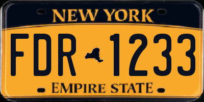 NY license plate FDR1233