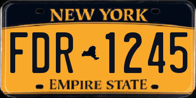 NY license plate FDR1245