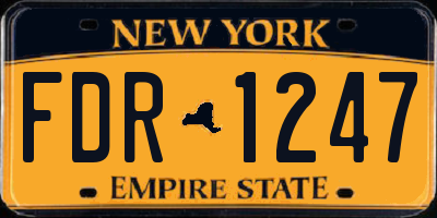 NY license plate FDR1247
