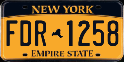 NY license plate FDR1258