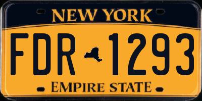 NY license plate FDR1293