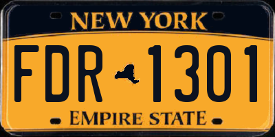 NY license plate FDR1301