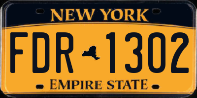 NY license plate FDR1302