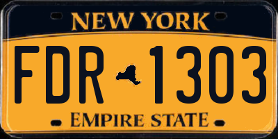 NY license plate FDR1303