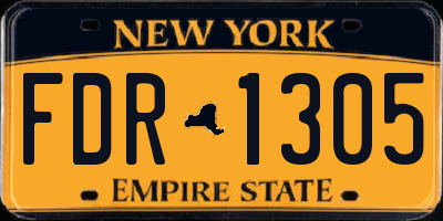 NY license plate FDR1305