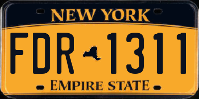 NY license plate FDR1311
