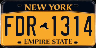 NY license plate FDR1314