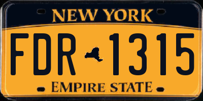 NY license plate FDR1315