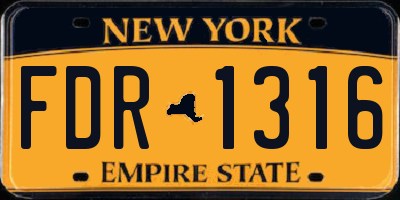 NY license plate FDR1316