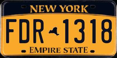 NY license plate FDR1318