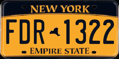 NY license plate FDR1322