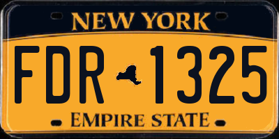 NY license plate FDR1325