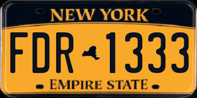 NY license plate FDR1333