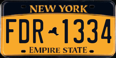 NY license plate FDR1334