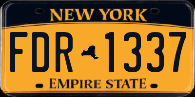 NY license plate FDR1337