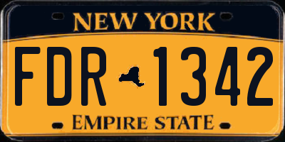 NY license plate FDR1342