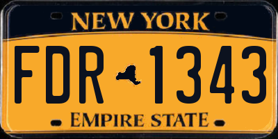 NY license plate FDR1343