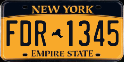 NY license plate FDR1345