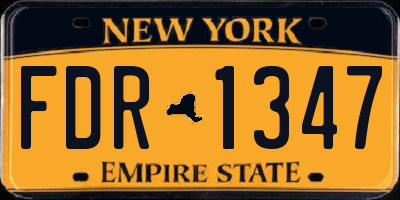 NY license plate FDR1347