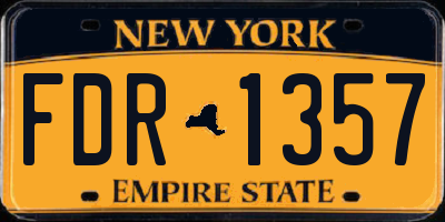 NY license plate FDR1357