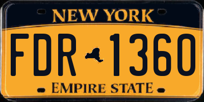 NY license plate FDR1360