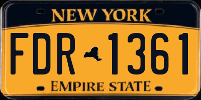 NY license plate FDR1361