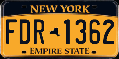 NY license plate FDR1362