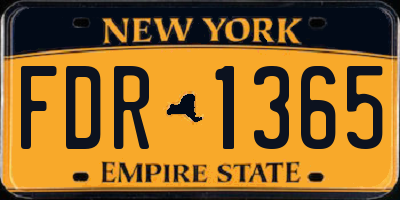 NY license plate FDR1365