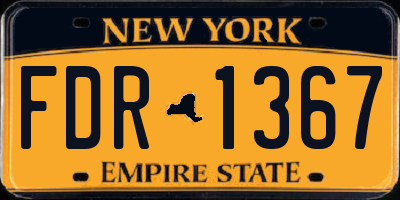 NY license plate FDR1367