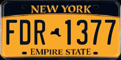 NY license plate FDR1377