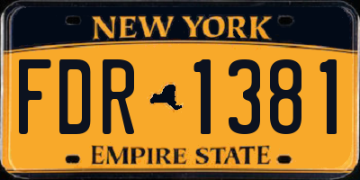 NY license plate FDR1381