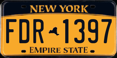 NY license plate FDR1397