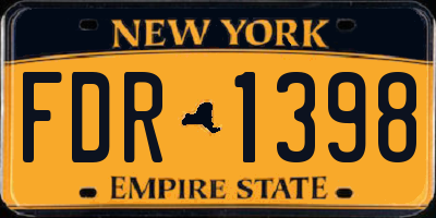 NY license plate FDR1398